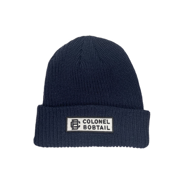Patch accent beanie hat